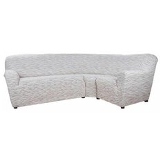 Чехол для мебели: Чехол на классический угловой диван "Тела" Ридже молочный Еврочехол
