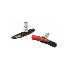 Колодки тормозные на велосипед Baradine mtb-959v для v-brake, резьбовые, 72мм, красно-чёрные, влагоотводящий дизайн, компаунд стандарта en, в торг.уп.