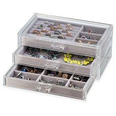 Шкатулка для украшений с отделениями для колец большая ZH69-Grey Leader