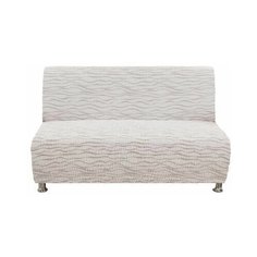 Чехол для мебели: Чехол на 2- ух местный диван "Тела" Ридже молочный без подлокотников Еврочехол