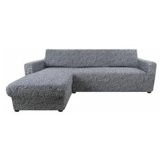Чехол для мебели: Чехол на угловой диван выступ слева "Аричиато" Бриллианте синий Еврочехол