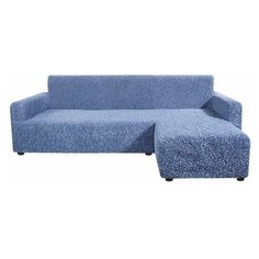 Чехол для мебели: Чехол на угловой диван с правым выступом Микрофибра Пепельно- голубой Еврочехол
