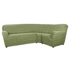 Чехол для мебели: Чехол на классический угловой диван "Тела" Безарро зеленый Еврочехол