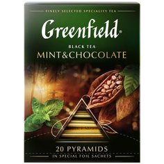 Чай черный Greenfield Mint & Chocolate в пирамидках, 20 шт., 1 уп.