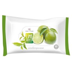 Влажные салфетки More De Flore антибактериальные, лайм и зеленый чай, 60 шт.