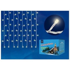 Гирлянда Uniel Занавес UL-00005269, 150 х 150 см, 160 ламп, теплый белый/прозрачный