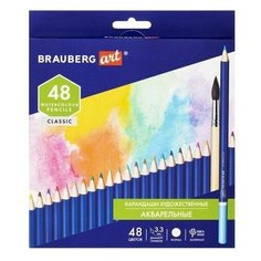 BRAUBERG Карандаши художественные цветные акварельные Art Classic , 48 цветов (181532)