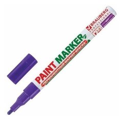 Маркер-краска BRAUBERG Professional на нитро-основе без ксилола 2 мм, 12 шт. фиолетовый