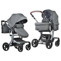 Коляска-трансформер 2в1 Aimile Original NEW Silver NDS-1 цвет: темно-серый Farfello