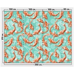 Фотообои / флизелиновые обои Золотые карпы 3,5 x 2,7 м Photostena