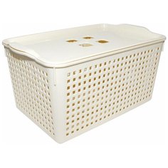 Корзинка Лофт слоновая кость 5.3л с крышкой Violet