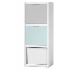 Стеллаж Ifam Mypick Modular Organaizer Single с дверцами, материал: пластик, ШxГxВ: 39х30х99.3 см, белый/серый/мятный