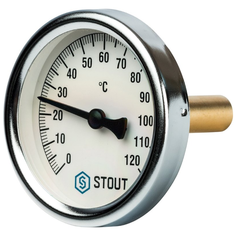 Термометр биметаллический STOUT SIM-0001-635015 с погружной гильзой. Корпус Dn 63 мм, гильза 50 мм 1/2