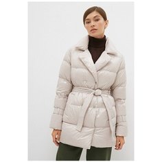 Двубортное пуховое полупальто с лацканами WDM 210524 Бежевый 48 Conso Wear
