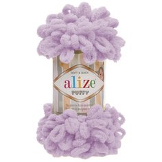 Пряжа для вязания Ализе Puffy (100% микрополиэстер) 5х100г/9.5м цв.027 светлая сирень Alize