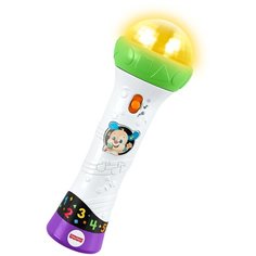 Интерактивная развивающая игрушка Fisher-Price Смейся и учись Микрофон Ученого Щенка FTF66, белый/зеленый/фиолетовый