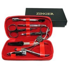 Маникюрный набор Zinger 7105 S, на молнии, 7 предметов (прям. м
