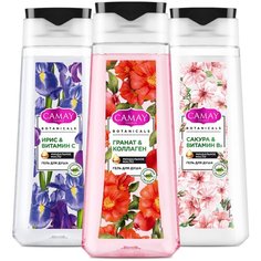 Набор гелей для душа Botanicals Цветы граната + Благоухающий ирис + Японская сакура Camay