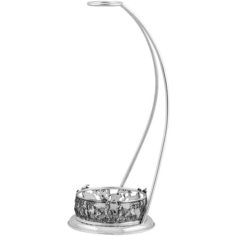 Подставка под бутылку "Зайцы" посеребренная полир. с чернением Кольчугинский мельхиор