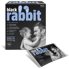 Трусики-подгузники Black Rabbit, 12-22 кг, XL, 32 шт