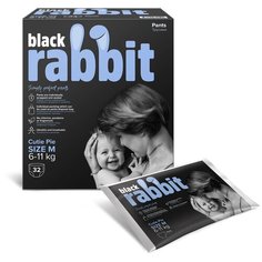 Трусики-подгузники Black Rabbit, 6-11 кг, М, 32 шт