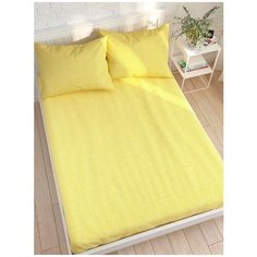 Простынь на резинке Сказка "Желтая клеточка" натяжная простынь 90х200 см 1,5-спальная