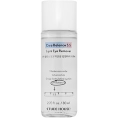 Двухфазное средство для снятия макияжа CICA BALANCE 5.5 LIP&EYE REMOVER, 80 мл Etude House