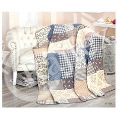 Плед 1,5-спальный Пантекс хлопок 15150f Кантри синий Сонька Дремка