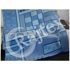 Плед 1,5-спальный Пантекс хлопок 07307a Геометрия голубая Сонька Дремка