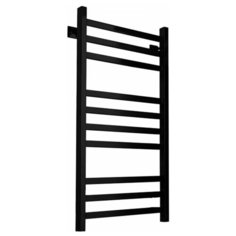 Полотенцесушитель водяной ARIANO Амстердам 100х53 черный матовый, 10 перекладин, американки угловые квадратные 1/2х3/4 в комплекте
