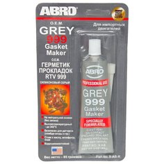 Силиконовый герметик прокладка ABRO Gasket Maker Grey 999 /Made in U.S.A. / Герметик прокладок, нейтральный, высокотемпературный RTV (O.E.M.) туба 85 г. 9-АВ-R