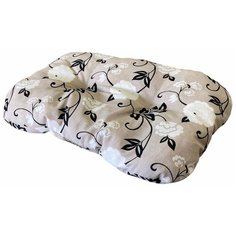 Лежак - матрас для животных овальный ANTEPRIMA Basic "White Flowers", бежевый, S, (60х40х10см) (Италия)