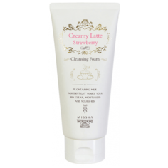 Очищающая пенка для лица Missha с ароматом клубники - Creamy Latte Cleansing Foam (Strawberry)
