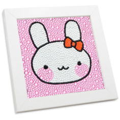 Алмазная мозаика вышивка Mazari "Зайчик" 15 х 15 в деревянной рамке полная выкладка