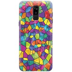 GOSSO Ультратонкий силиконовый чехол-накладка для Samsung Galaxy J8 (2018) с принтом "Яркая мозаика"