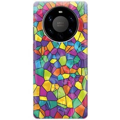 Ультратонкий силиконовый чехол-накладка для Huawei Mate 40 Pro+ с принтом "Яркая мозаика" Gosso
