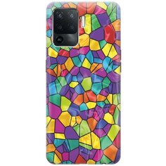 Ультратонкий силиконовый чехол-накладка для Oppo Reno5 Lite с принтом "Яркая мозаика" Gosso