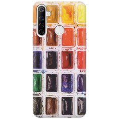 Ультратонкий силиконовый чехол-накладка для realme 5 / 6i / C3 с принтом "Палитра красок" Gosso