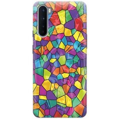 Ультратонкий силиконовый чехол-накладка для OnePlus Nord с принтом "Яркая мозаика" Gosso