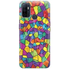 Ультратонкий силиконовый чехол-накладка для Oppo A53 (2020) / A32 с принтом "Яркая мозаика" Gosso