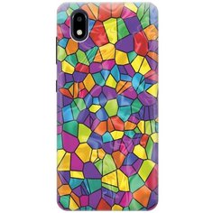 Ультратонкий силиконовый чехол-накладка для ZTE Blade A3 2020 с принтом "Яркая мозаика" Gosso