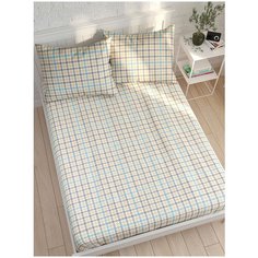 Простынь на резинке Сказка "Гусиная лапка" натяжная простынь 140х200 см 2-спальная