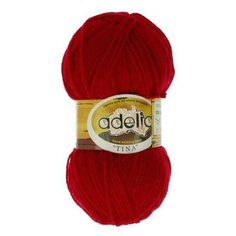 Пряжа ADELIA "TINA" 5 шт. в упак. цвет т. красный (TINA-027)