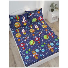 Простынь на резинке Сказка "Космос" 160х200 см