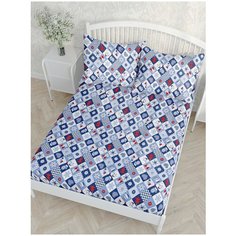 Простынь на резинке Сказка "Новогодний пэчворк" 120х200 см