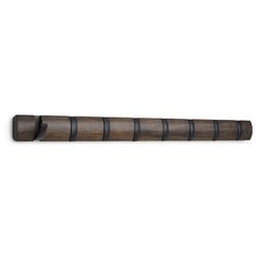 Вешалка настенная горизонтальная FLIP 8 крючков черная-орех, 318858-048, Umbra
