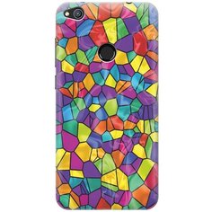 Cиликоновый чехол на Honor 8 Lite / Хонор Лайт с принтом "Яркая мозаика" Gosso