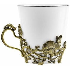 Чашка чайная "Куница" латунь с чернением Кольчугинский мельхиор