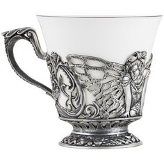 Чашка чайная "Фея" посеребренная полир. с чернением Кольчугинский мельхиор