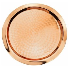 Поднос декоративный круглый с гравировкой рисунком медный Кольчугинский мельхиор